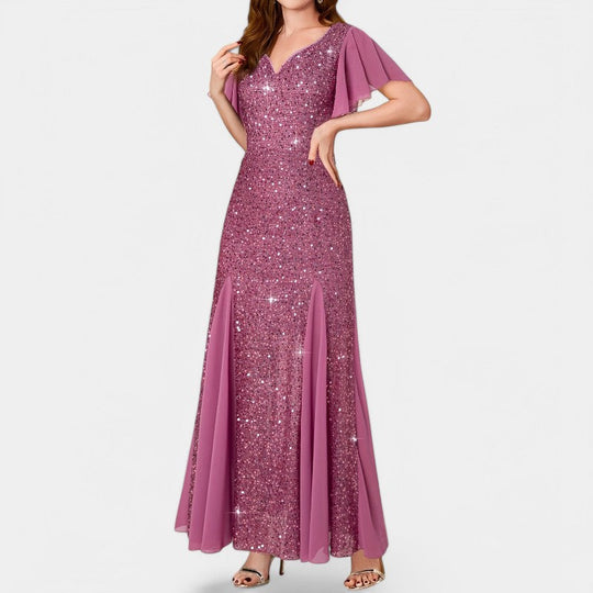 Kvinne Maxikjole med Hjerteutskjæring i Polyester 1