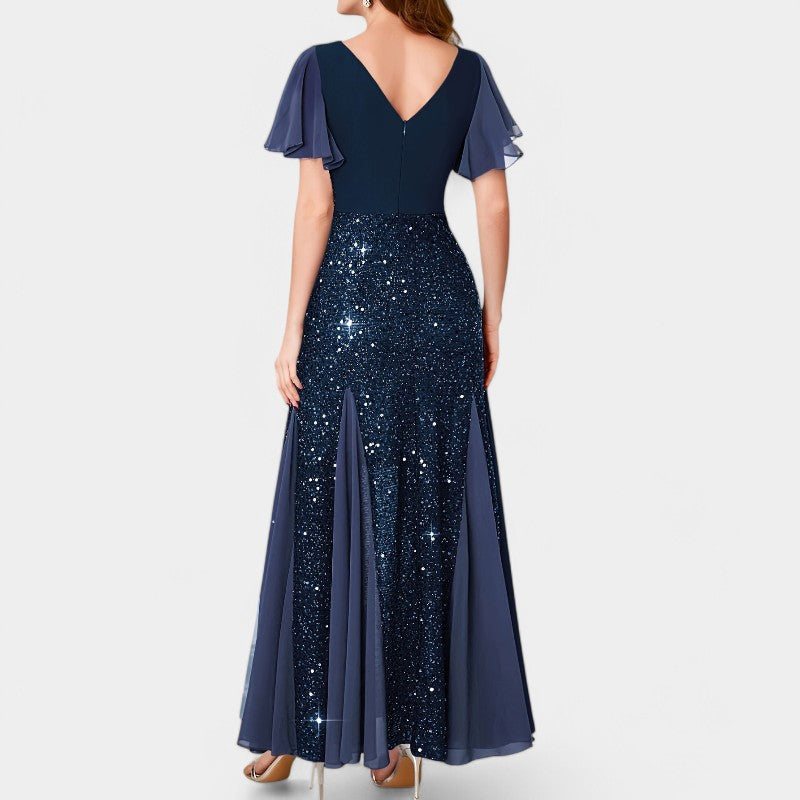 Kvinne Maxikjole med Hjerteutskjæring i Polyester 6