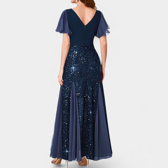 Kvinne Maxikjole med Hjerteutskjæring i Polyester 6