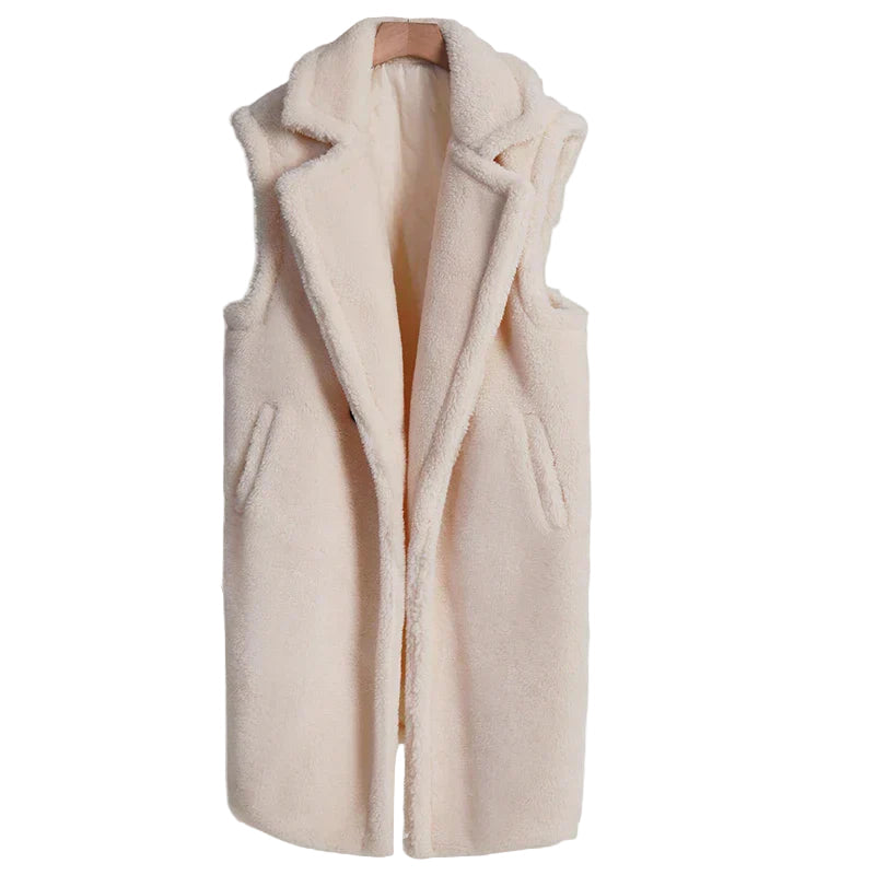 Kvinne Mid-Length Teddy Frakk Oversized Passform 0
