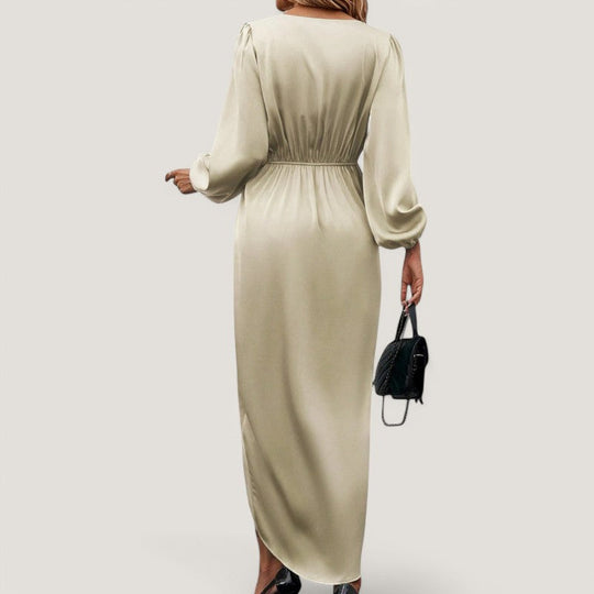 Kvinne Midi Kjole V-hals A-silhuett Spandex Polyester 6