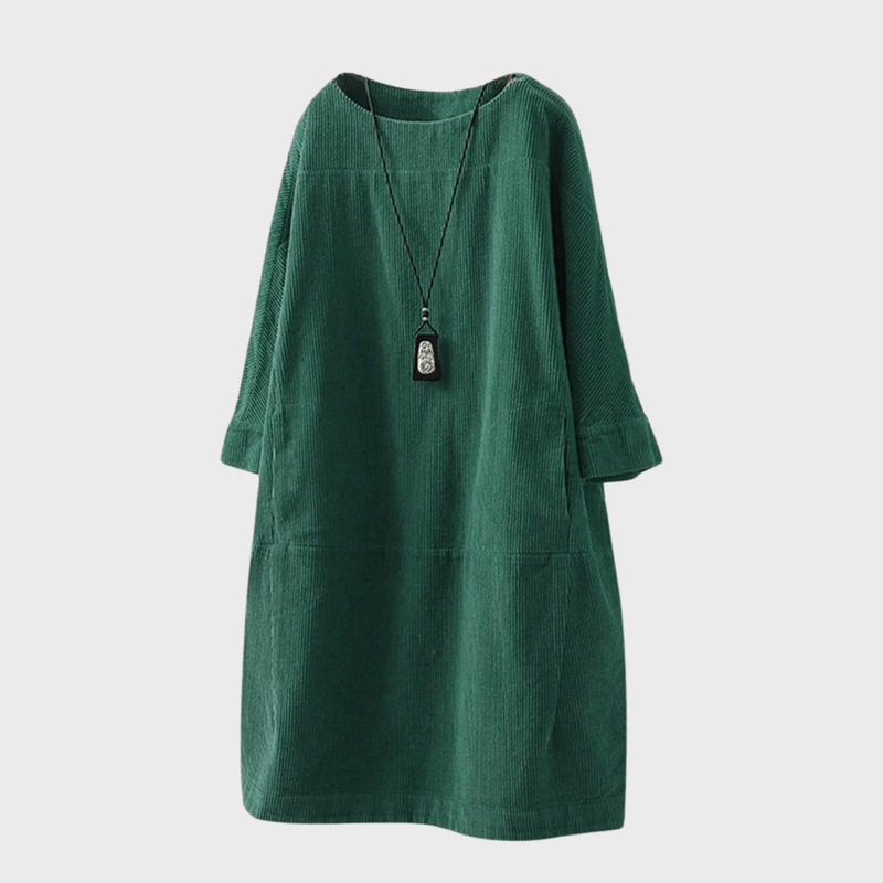 Kvinne Midi Kjole Vintage Velour Polyester 2