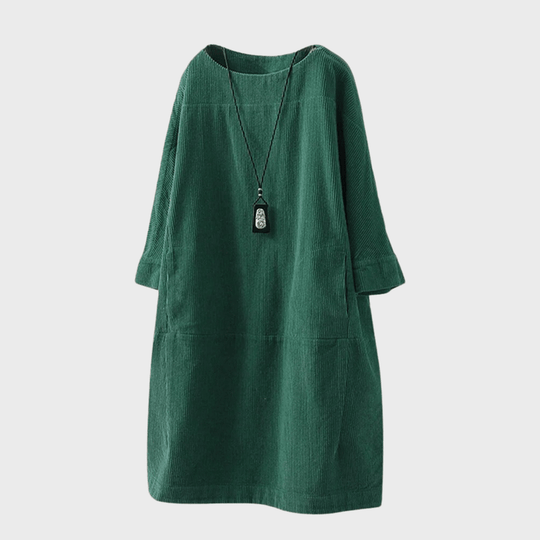 Kvinne Midi Kjole Vintage Velour Polyester 2