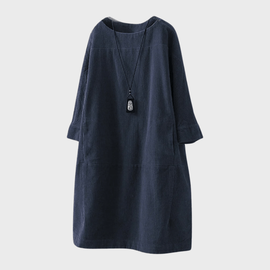 Kvinne Midi Kjole Vintage Velour Polyester 3