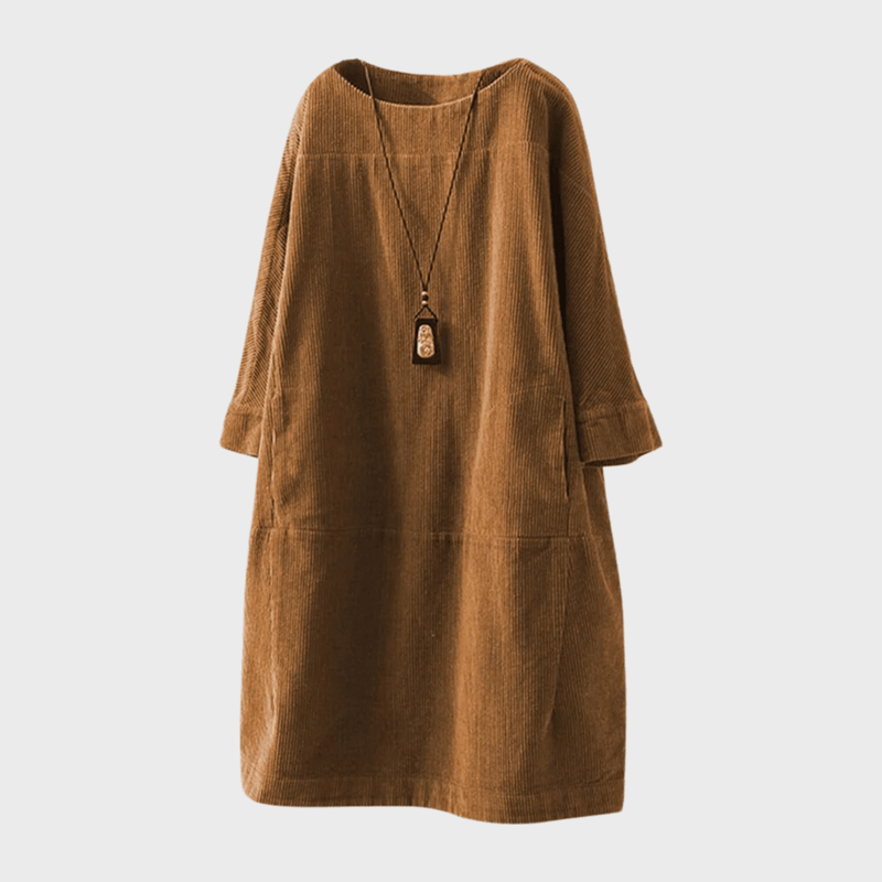 Kvinne Midi Kjole Vintage Velour Polyester 5