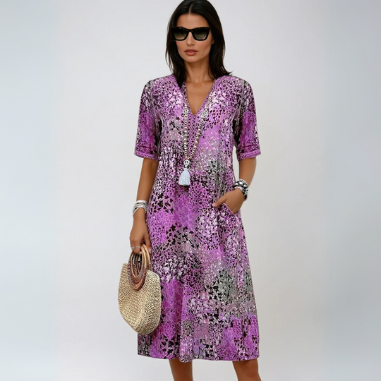 Kvinne Midt-lengde Kjole Boho Chic 1