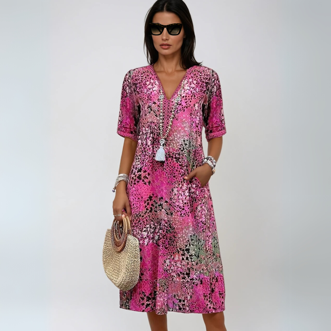 Kvinne Midt-lengde Kjole Boho Chic 2
