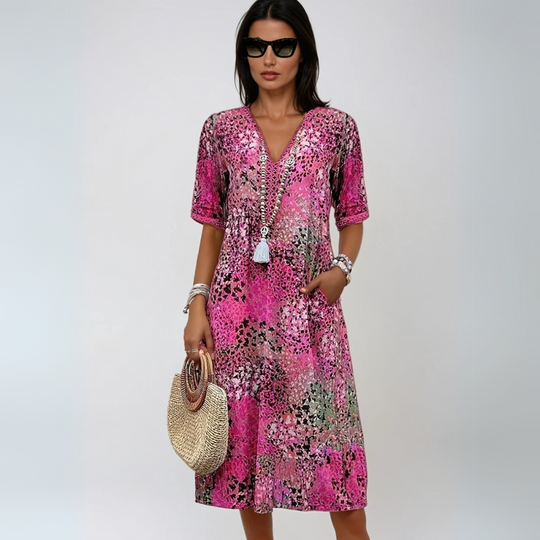 Kvinne Midt-lengde Kjole Boho Chic 2