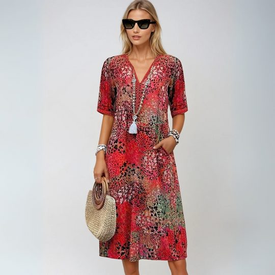 Kvinne Midt-lengde Kjole Boho Chic 4