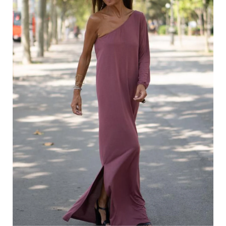 Kvinne One-Shoulder Kjole Elegant Design 2