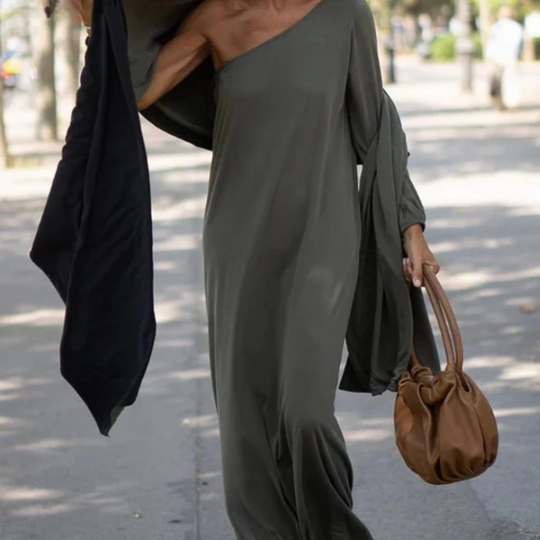Kvinne One-Shoulder Kjole Elegant Design 3