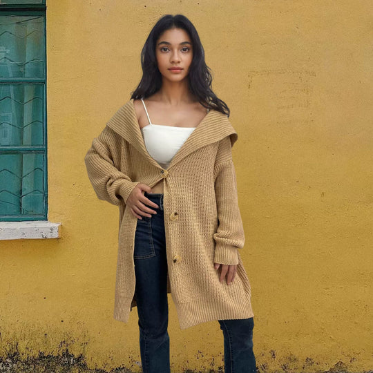 Kvinne Oversized Cardigan Strikket Ull 2