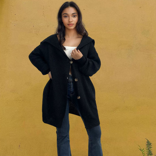 Kvinne Oversized Cardigan Strikket Ull 4