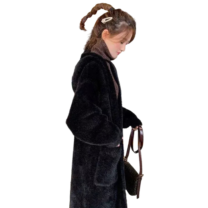 Kvinne Oversized Cardigan med Hette 0