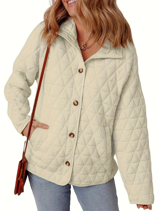 Kvinne Oversized Kåpe Quilted Med Knapper 1