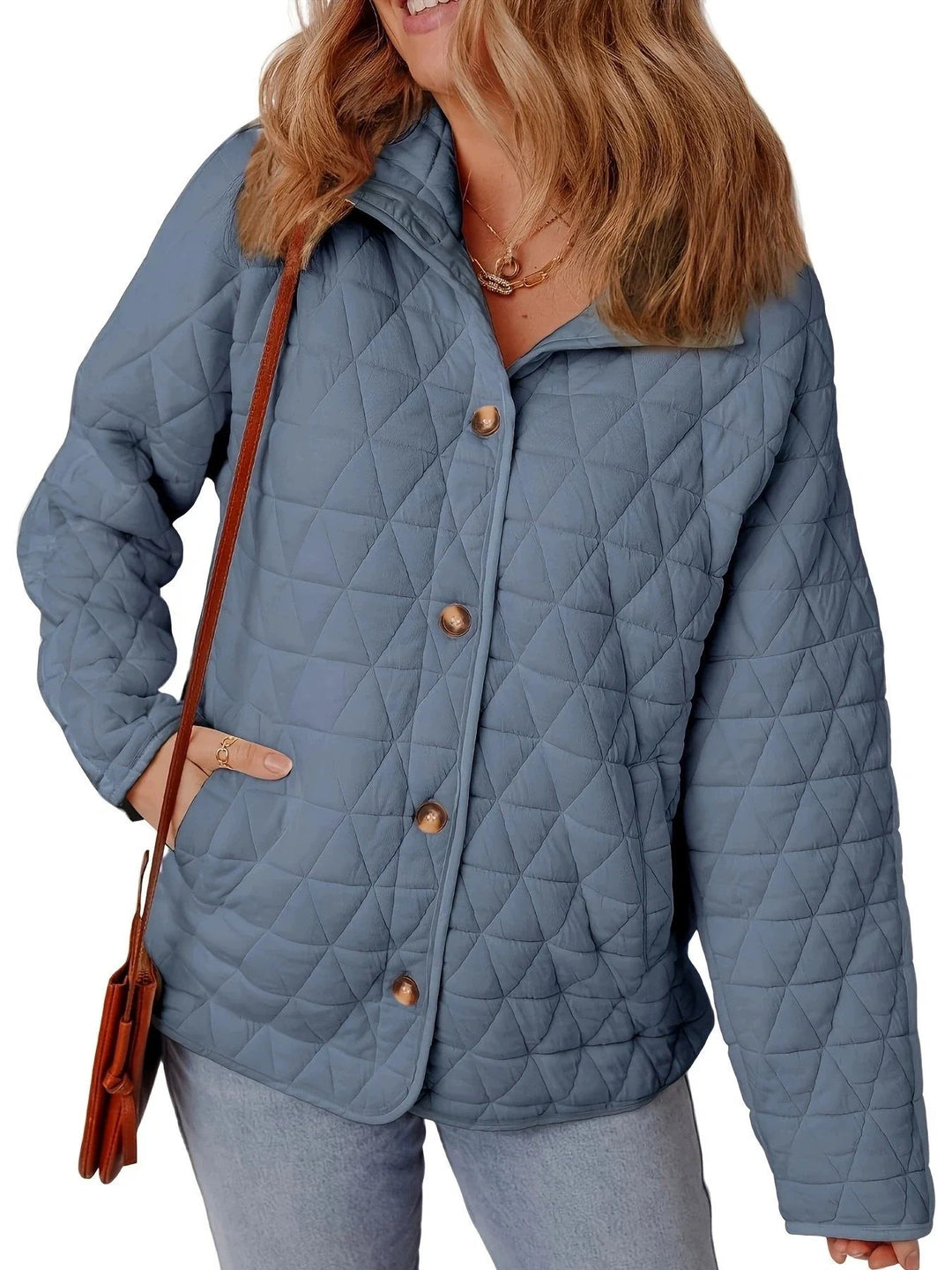 Kvinne Oversized Kåpe Quilted Med Knapper 2