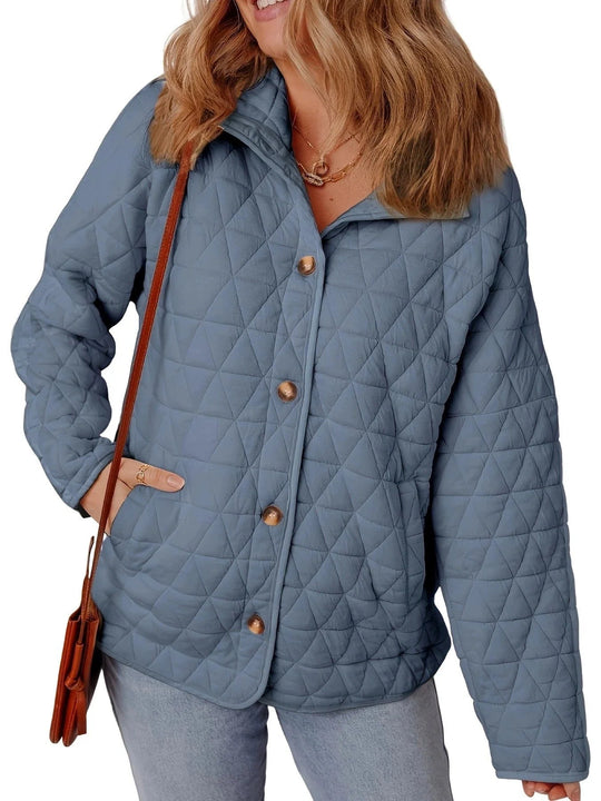 Kvinne Oversized Kåpe Quilted Med Knapper 2