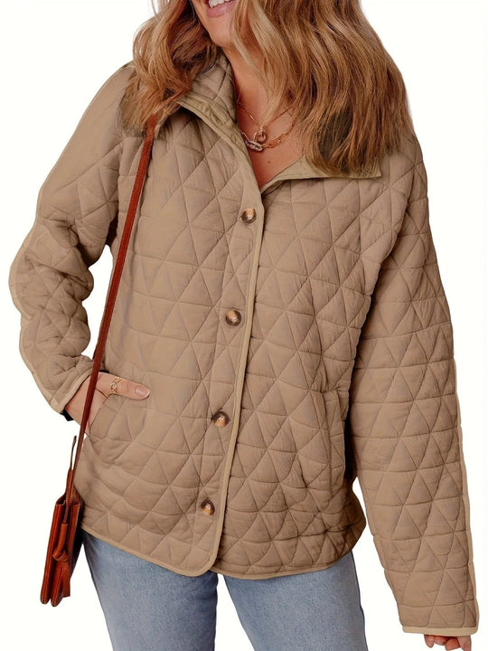 Kvinne Oversized Kåpe Quilted Med Knapper 3