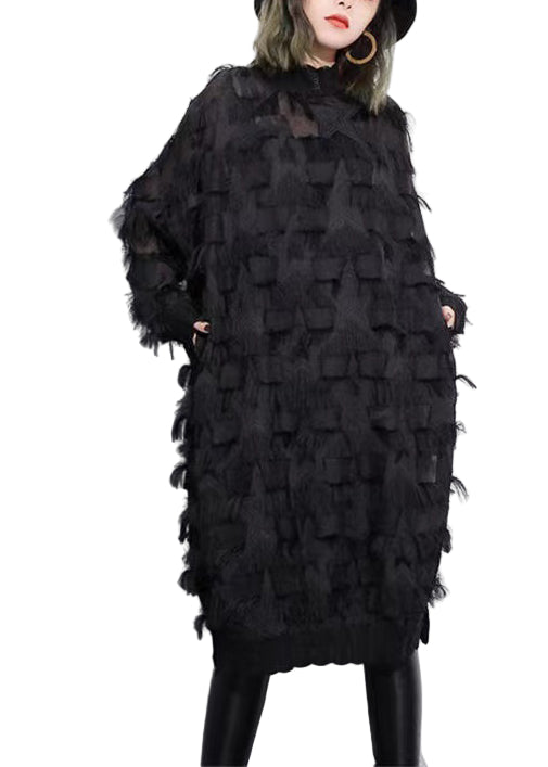 Kvinne Oversized Kjole Med Blonde Detaljer 0