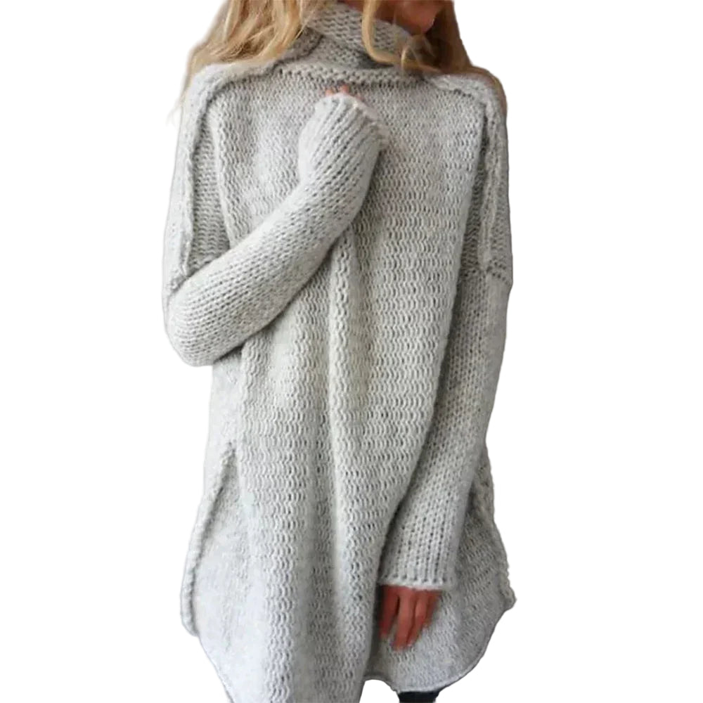 Kvinne Oversized Turtleneck Genser Chunky Strikk 0