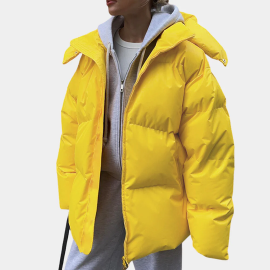 Kvinne Padded Jakke – Oversized Passform – Quilted Hette – Vanntett – Hoftelengde 4