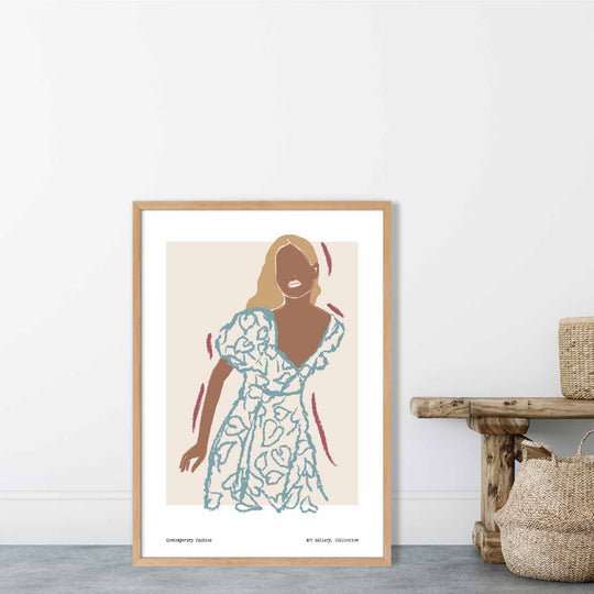 Kvinne Plakat Minimalistisk Galleristil 1