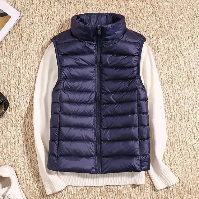 Kvinne Puffer Vest Uten Ermer Lett og Varm 11