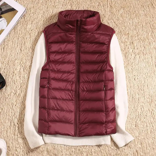 Kvinne Puffer Vest Uten Ermer Lett og Varm 9