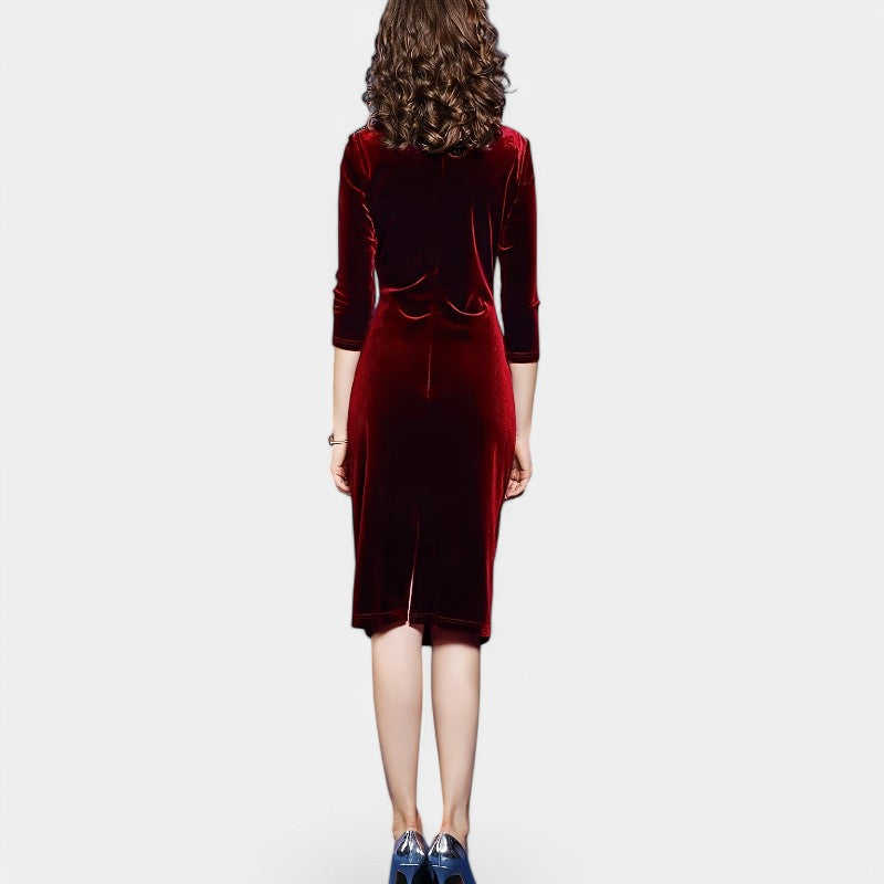 Kvinne Robe Asymmetrisk Utringning Velour 2