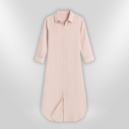 Kvinne Robe Chemise Stripet Lett Bomull 2
