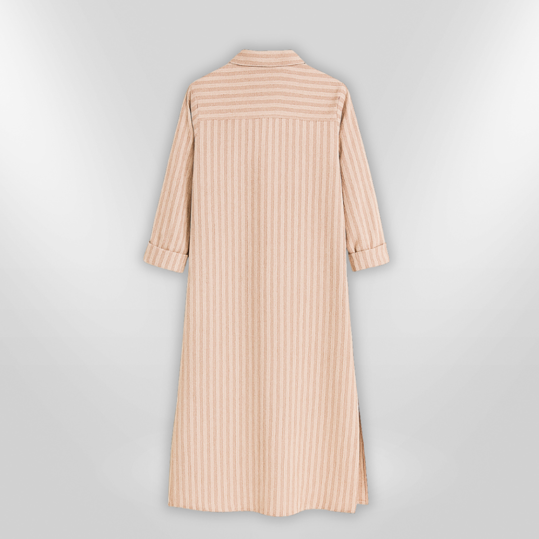 Kvinne Robe Chemise Stripet Lett Bomull 3
