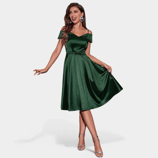 Kvinne Robe V Utringning Uten Ermer Satin 8