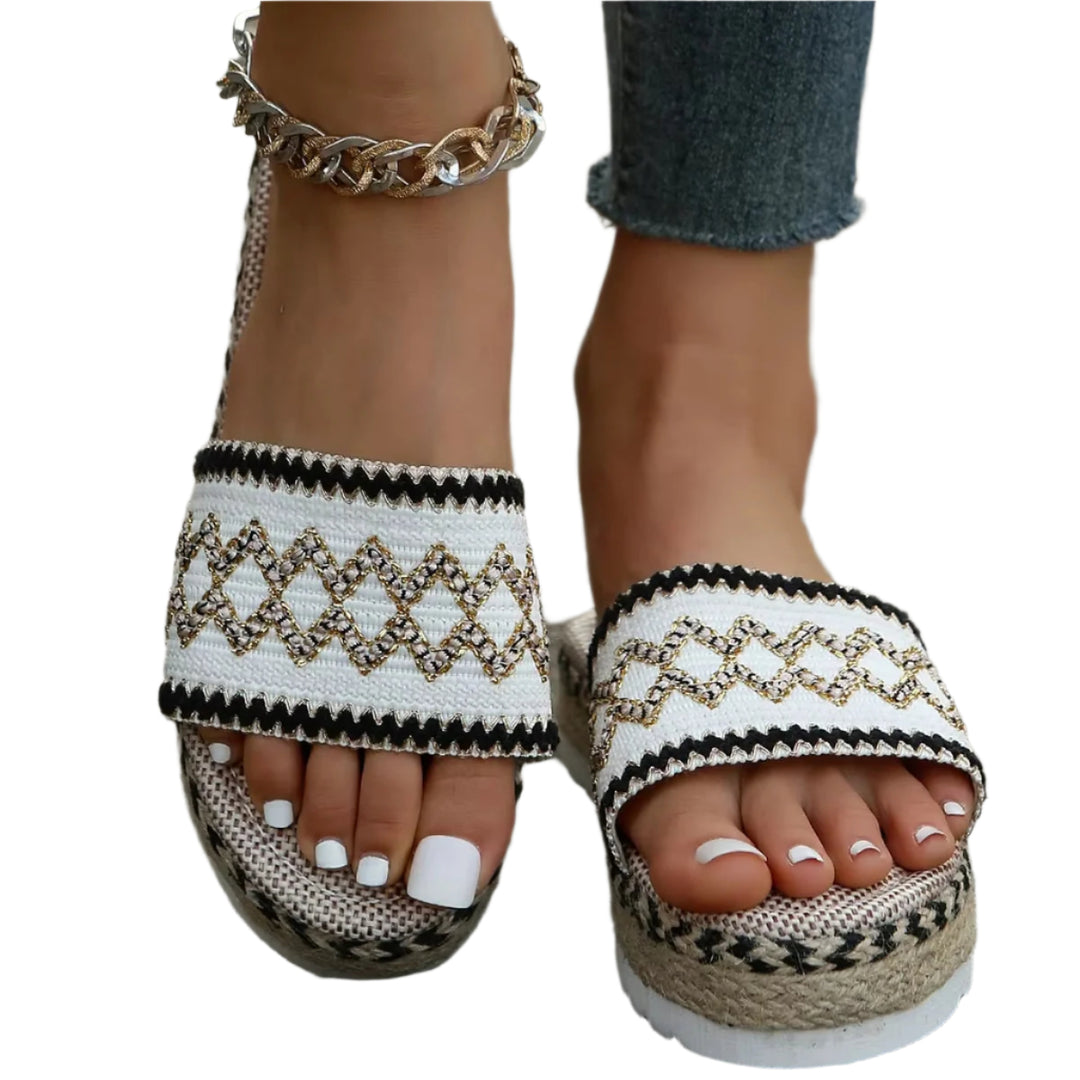 Kvinne Sandaler med Ergonomisk Design og Woven Detaljer 0