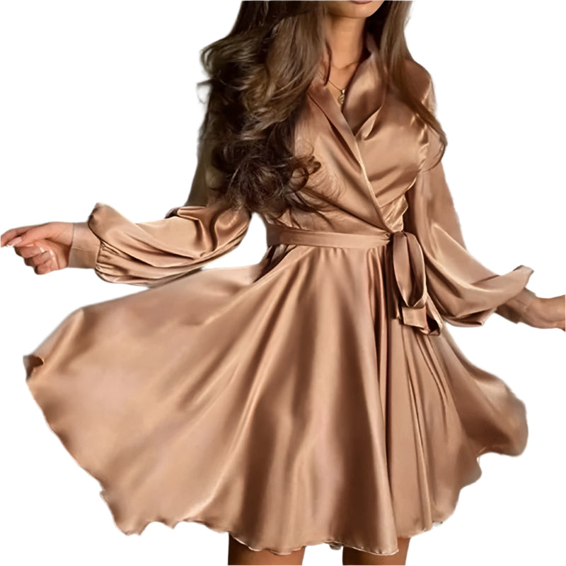 Kvinne Satin Kjole Elegant Design 0