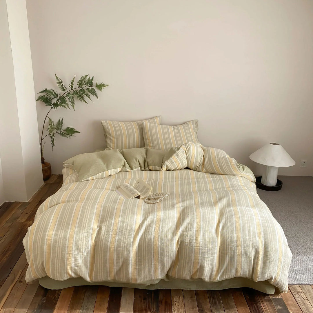 Kvinne Sengetøysett Lett Stripete Design 6