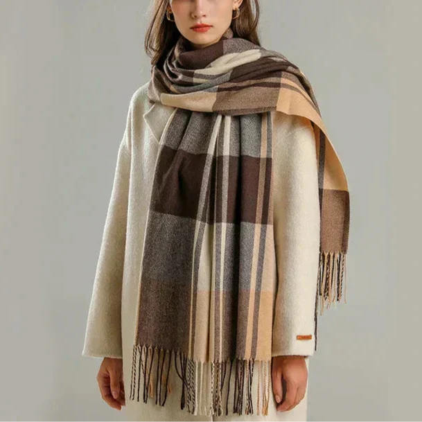 Kvinne Skjerf Rutete Design 1