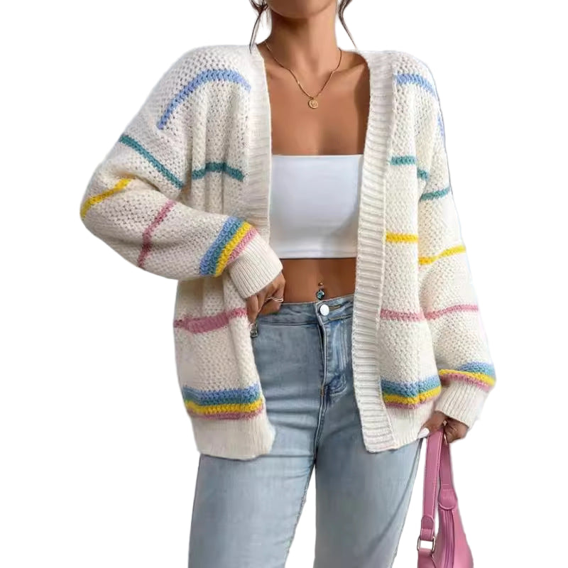 Kvinne Strikket Cardigan Oversized Passform 0