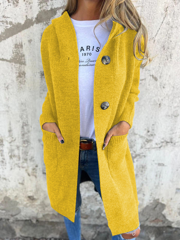 Kvinne Strikket Cardigan med Klassisk Stil 3