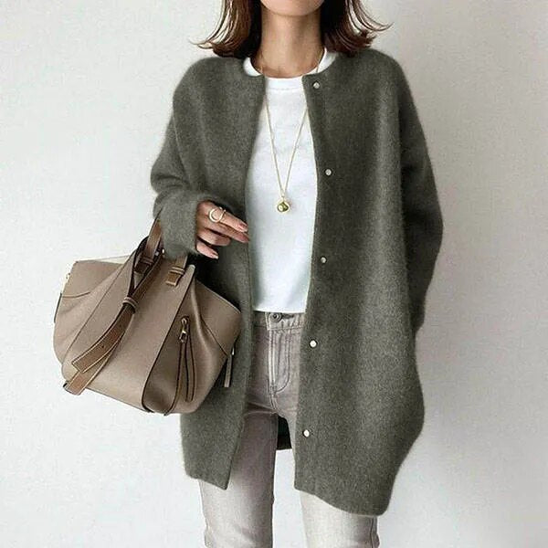 Kvinne Strikket Cardigan med Knapper 2