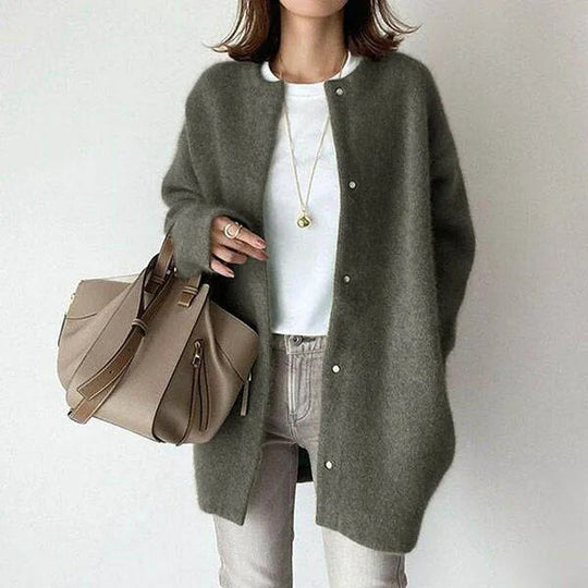 Kvinne Strikket Cardigan med Knapper 2