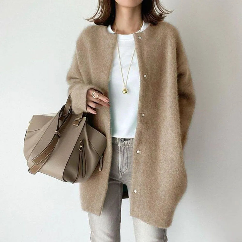 Kvinne Strikket Cardigan med Knapper 4