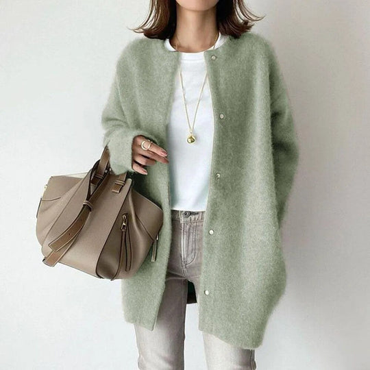 Kvinne Strikket Cardigan med Knapper 7