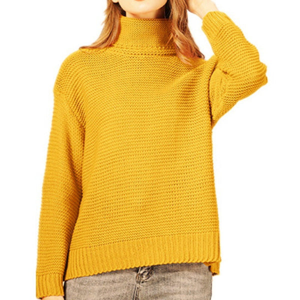 Kvinne Strikket Genser – Avslappet Passform – Chunky Ullblanding – Turtleneck 5
