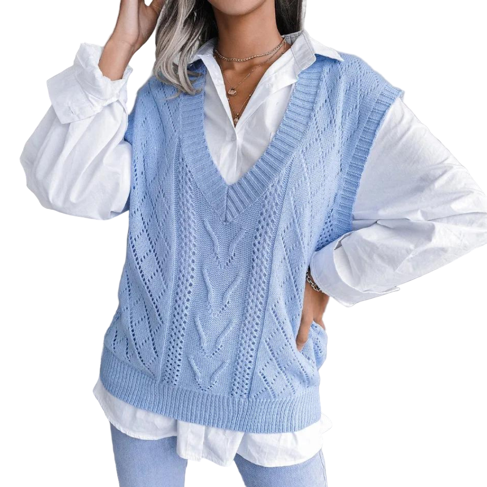 Kvinne Strikkvest Moderne Design 0