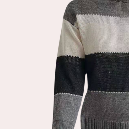 Kvinne Striped Sweater Klassisk Stil 2
