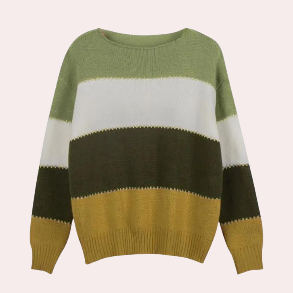 Kvinne Striped Sweater Klassisk Stil 4