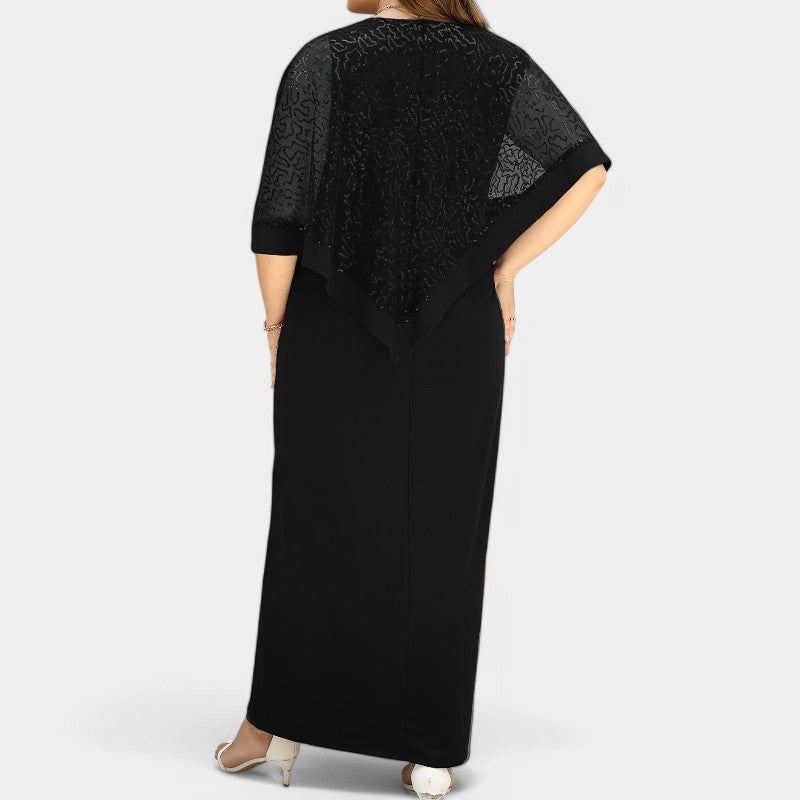 Kvinne Tunikakjole med Batwing-ermer og Paljetter 4