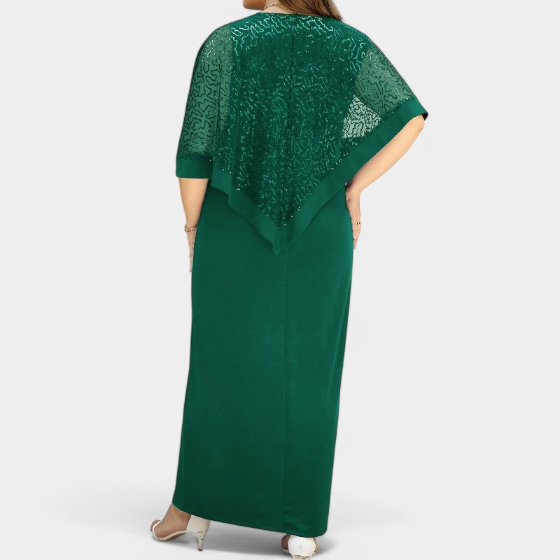 Kvinne Tunikakjole med Batwing-ermer og Paljetter 9