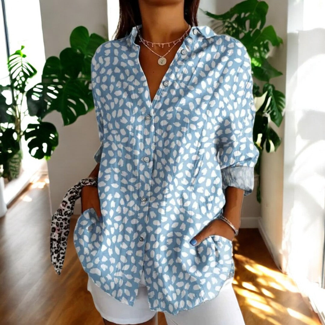 Kvinne Vintage Bluse i Fargerik Design 6