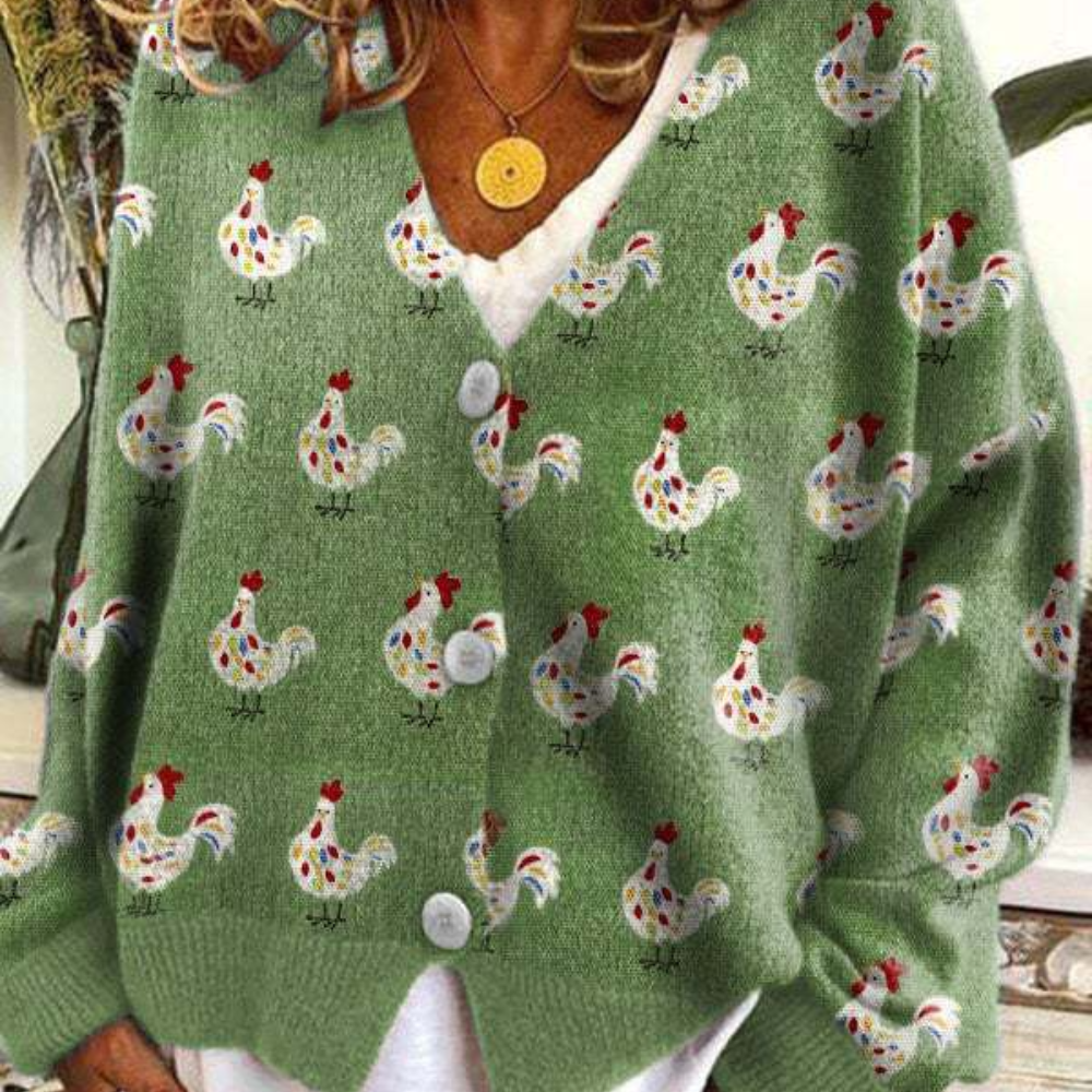 Kvinne Vintage Genser med Fåremønster 3